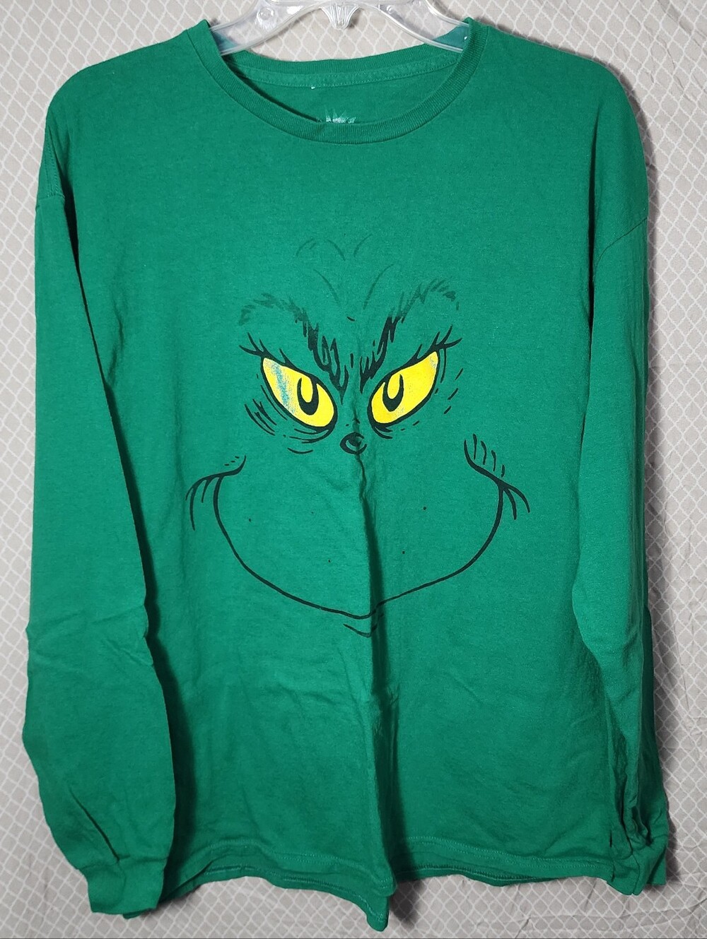Vintage Dr. Seuss The Grinch 2008 Big Face Graphic Long Sleeve Tshirt Size XL